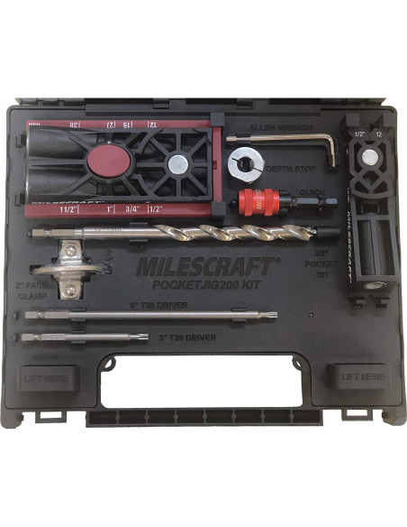 Kit de Carpintería Milescraft Pocket Jig 200XCJ - 700 Piezas Kit de Carpintería Milescraft Pocket Jig 200XCJ - 700 Piezas