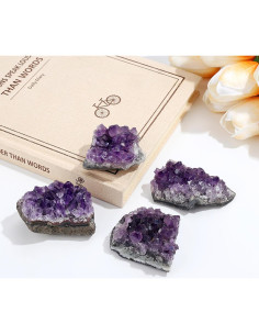 Grupo de Geodas de Cristal Amatista ZHIYUXI 50-70g 2