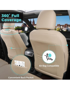 Fundas de Asiento Toyota Highlander 2014-2019 Beige FEINEPRO 2