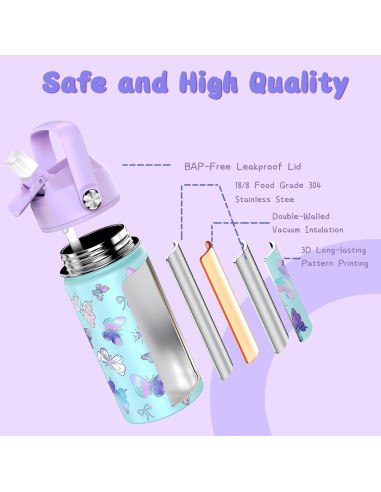 Botella de Agua Aislada ACESAK 14oz Mariposa Doble Pared