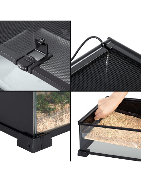 Terrario de Vidrio REPTIZOO 50.8x30.5x15.2 cm para Reptiles Terrario de Vidrio REPTIZOO 50.8x30.5x15.2 cm para Reptiles