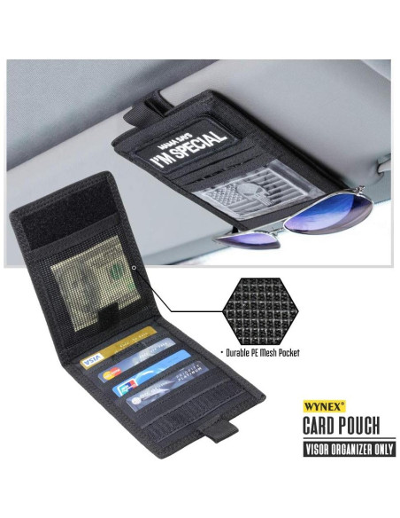 Organizador de Visera de Coche WYNEX Molle Negro, Panel Táctico Organizador de Visera de Coche WYNEX Molle Negro, Panel Táctico