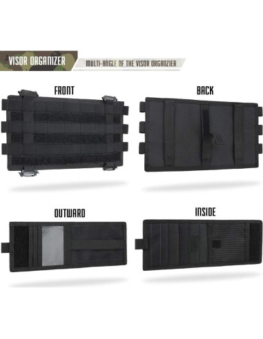Organizador de Visera de Coche WYNEX Molle Negro, Panel Táctico
