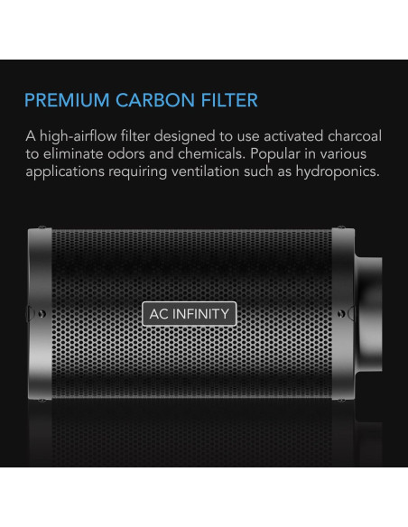Filtro de Carbono AC Infinity 4" Premium para Cultivo Filtro de Carbono AC Infinity 4" Premium para Cultivo