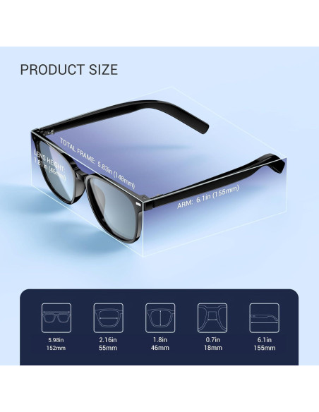 Gafas Inteligentes Blackview con Bluetooth 5.3 y Lentes Intercambiables Gafas Inteligentes Blackview con Bluetooth 5.3 y Lentes Intercambiables