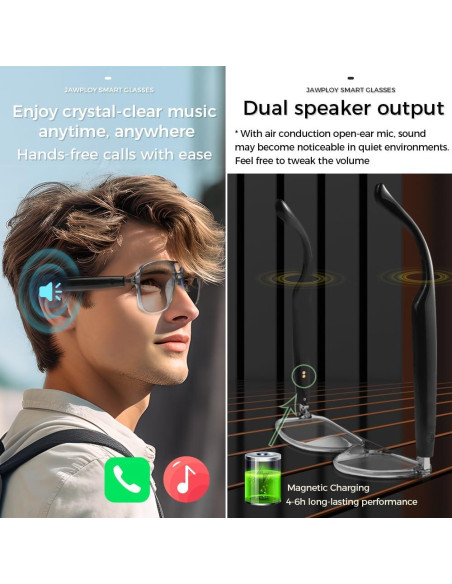 Gafas Inteligentes Jawploy GS10 Bluetooth con Audio y Protección UV Gafas Inteligentes Jawploy GS10 Bluetooth con Audio y Protección UV