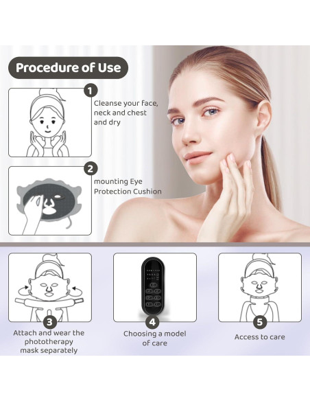 Máscara de Luz LED Yahi para Cara y Cuello 7 Colores Negra Máscara de Luz LED Yahi para Cara y Cuello 7 Colores Negra