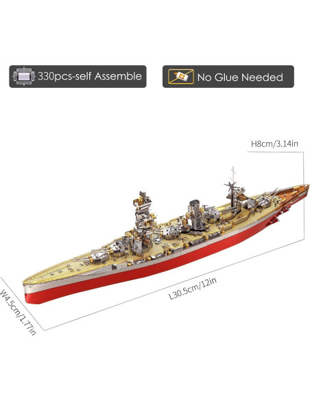 Kit de Modelo 3D de Barco de Guerra Fuso Piececool - 330 Piezas Kit de Modelo 3D de Barco de Guerra Fuso Piececool - 330 Piezas