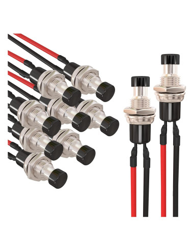 Interruptor Botón Momentáneo APIELE 7mm 10 Pcs Negro