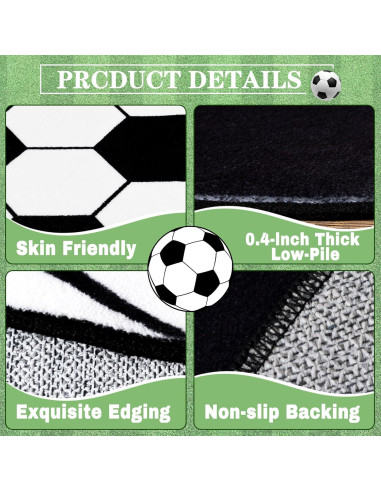 Alfombra de Fútbol MASTIEE 91x122 cm Lavable Suave