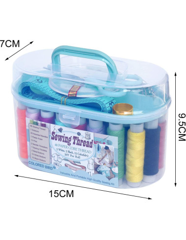Kit de Costura Portátil CQ con 40 Carretes y Accesorios