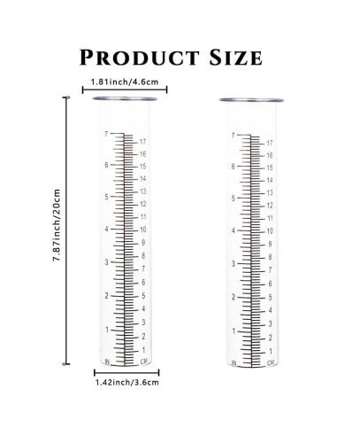 Tubo de Reemplazo para Pluviómetro HOBYLUBY 19 cm Vidrio 2 Pcs