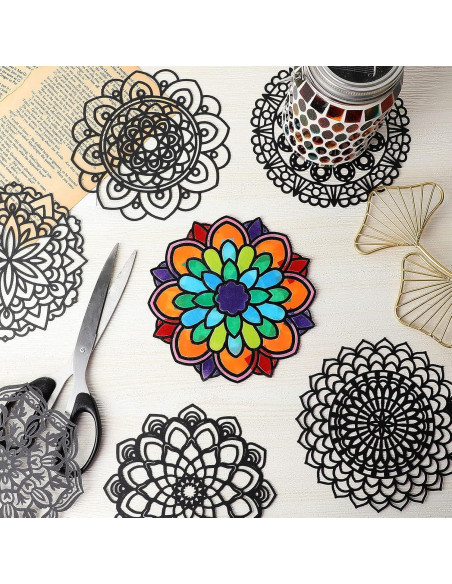 Kit DIY Adornos de Ventana Mandala Tinlade - 138 Piezas Kit DIY Adornos de Ventana Mandala Tinlade - 138 Piezas