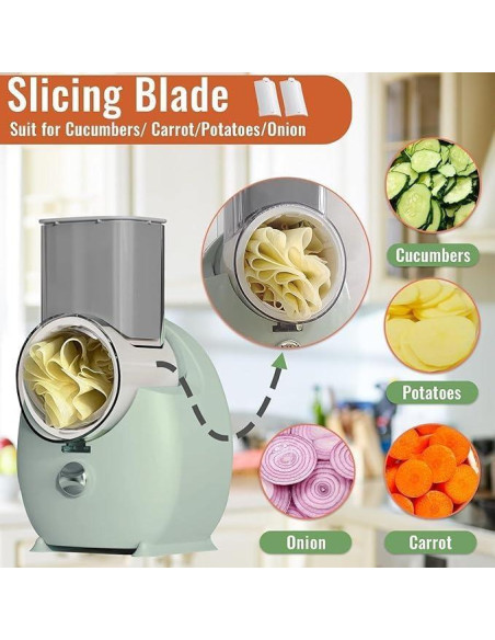 Rallador Eléctrico de Queso YonQu con 3 Cuchillas Intercambiables Rallador Eléctrico de Queso YonQu con 3 Cuchillas Intercambiables