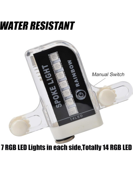 Luces LED para Ruedas de Bicicleta DAWAY A12 - 30 Patrones Brillantes Luces LED para Ruedas de Bicicleta DAWAY A12 - 30 Patrones Brillantes