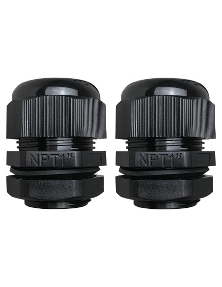 Glands de Cable Nylon MGI 1" NPT 2-Pack Resistente al Agua Glands de Cable Nylon MGI 1" NPT 2-Pack Resistente al Agua