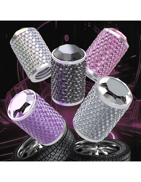 4 Tapones de Válvula de Neumático BFXM con Diamante y Anillo O 4 Tapones de Válvula de Neumático BFXM con Diamante y Anillo O