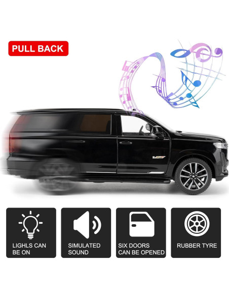 Coche de Juguete SUV Escalade 1:24 WAKAKAC con Sonido y Luz Coche de Juguete SUV Escalade 1:24 WAKAKAC con Sonido y Luz