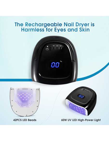 Lámpara de Uñas LED 60W Liddy Art Inalámbrica con Sensor Lámpara de Uñas LED 60W Liddy Art Inalámbrica con Sensor