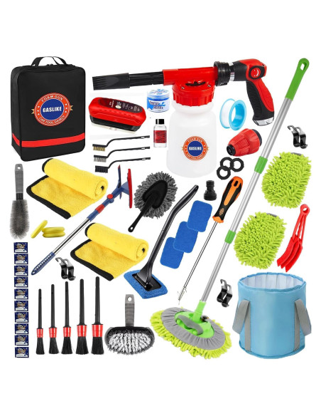 Kit de limpieza de coche GASLIKE 56 piezas con pistola de espuma Kit de limpieza de coche GASLIKE 56 piezas con pistola de espuma
