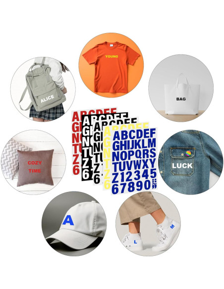 215 Piezas Letras de Planchar LONGMUU 5 Hojas Vinilo Rojo 215 Piezas Letras de Planchar LONGMUU 5 Hojas Vinilo Rojo