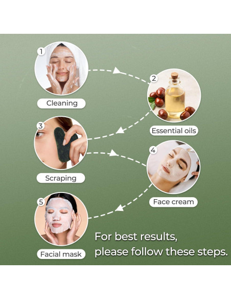 Piedra Gua Sha Verde ByLif - Masaje Facial Jade Natural Piedra Gua Sha Verde ByLif - Masaje Facial Jade Natural