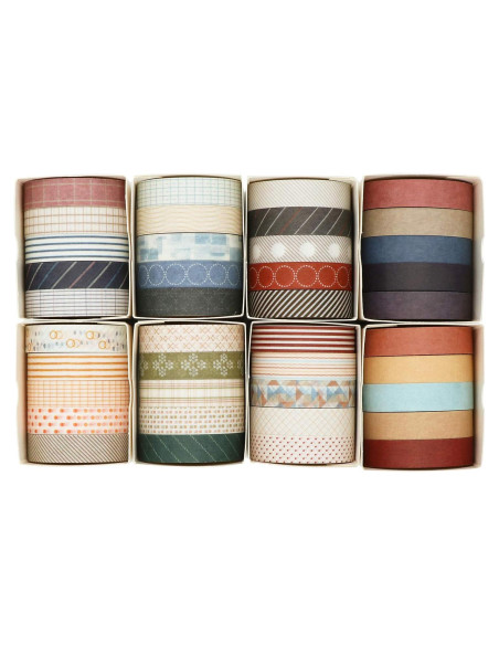 Set de 40 Rollos de Cinta Washi Knaid 10 mm Minimalista Set de 40 Rollos de Cinta Washi Knaid 10 mm Minimalista