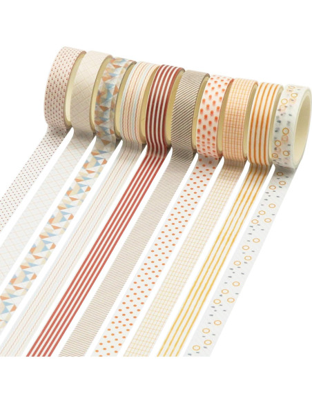 Set de 40 Rollos de Cinta Washi Knaid 10 mm Minimalista Set de 40 Rollos de Cinta Washi Knaid 10 mm Minimalista