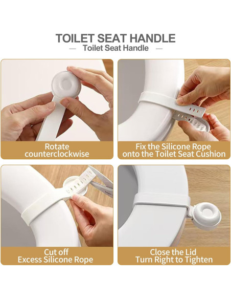 Mango de Asiento de Inodoro HIFEASTS - 2 Piezas Ergonomico Blanco Mango de Asiento de Inodoro HIFEASTS - 2 Piezas Ergonomico Blanco
