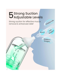 Aspirador Nasal Eléctrico GROWNSY Verde, 5 Niveles de Succión 2