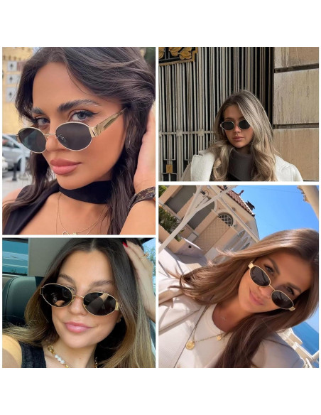 Gafas de sol ovaladas retro UV400 para adultos unisex Gafas de sol ovaladas retro UV400 para adultos unisex