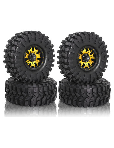 Ruedas y Neumáticos Beadlock 1.9 REDSPIDER para RC 1/10 Oro