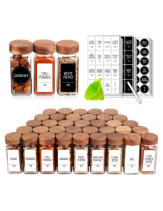 Juego de Frascos de Especias Churboro 24 Piezas con Etiquetas