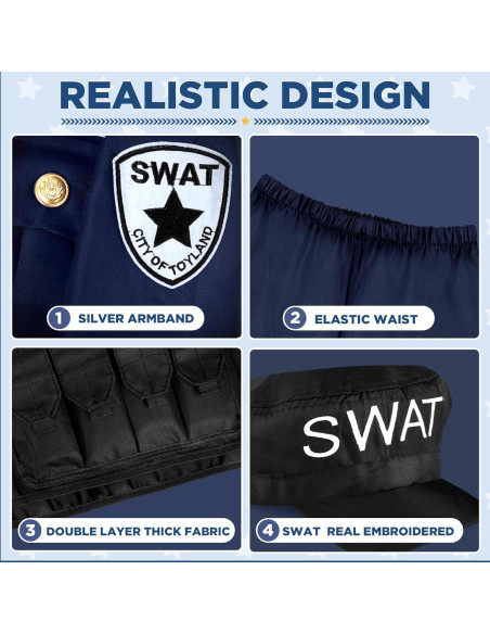 Disfraz de Oficial de Policía SWAT Luucio para Niños 4-5 Años Disfraz de Oficial de Policía SWAT Luucio para Niños 4-5 Años