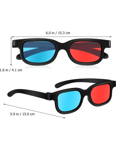 Gafas 3D Estereoscópicas MAGICLULU 10 Pcs Rojo-Azul