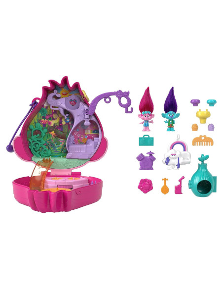 Juego compacto Polly Pocket Trolls con 2 muñecas y 13 accesorios Juego compacto Polly Pocket Trolls con 2 muñecas y 13 accesorios