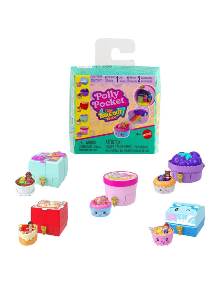 Polly Pocket Micro Muñecas y Vehículos Temáticos de Comida Polly Pocket Micro Muñecas y Vehículos Temáticos de Comida