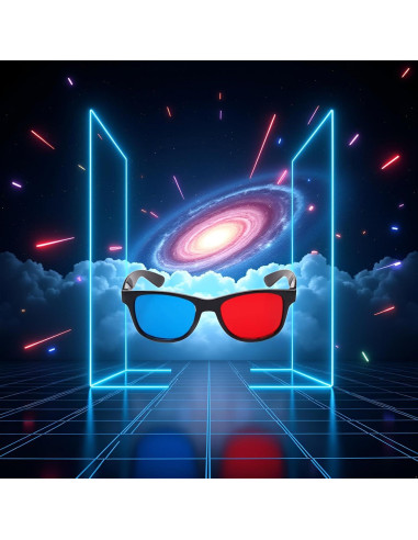 Gafas 3D Universales Junfamilee Rojas y Azules para TV y Juegos