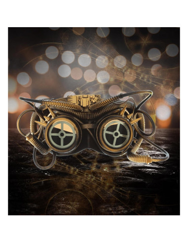 Gafas Steampunk Doradas Attitude Studio para Disfraz