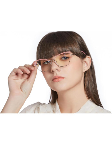 Gafas de Luz Azul para Mujer Ojo de Gato Metal Rosa Dorado