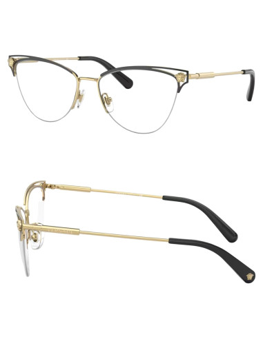 Gafas de Sol Versace VE1280 55mm para Mujeres - Metal Dorado y Negro
