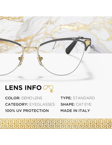 Gafas de Sol Versace VE1280 55mm para Mujeres - Metal Dorado y Negro Gafas de Sol Versace VE1280 55mm para Mujeres - Metal Dorado y Negro