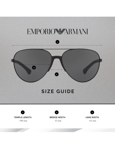 Gafas de sol Emporio Armani EA2059 Aviador para hombres con kit