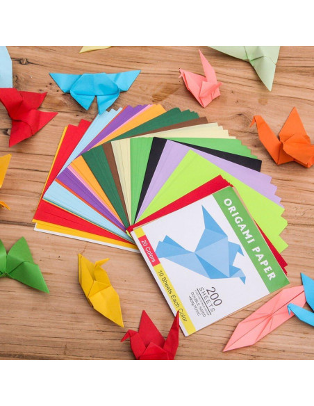 Papel de Origami Doble Cara BUBU - 200 Hojas 15.24 cm Papel de Origami Doble Cara BUBU - 200 Hojas 15.24 cm