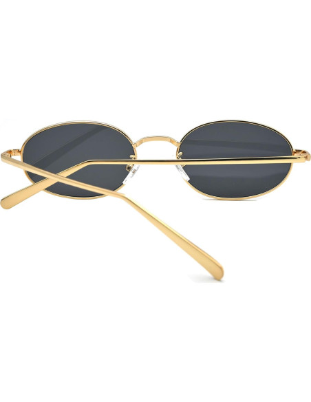 Gafas de sol ovaladas retro doradas HD UV400 unisex Gafas de sol ovaladas retro doradas HD UV400 unisex