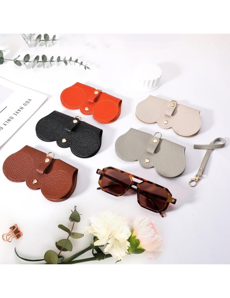 Estuche para Gafas de Cuero Suave FEISEDY 2Pack Negro Marrón Estuche para Gafas de Cuero Suave FEISEDY 2Pack Negro Marrón