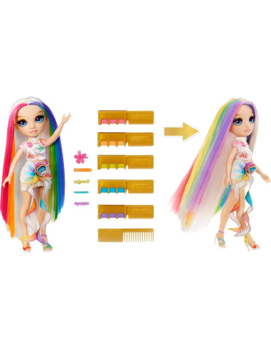 Tiza para el Cabello Rainbow High Amaya - Muñeca 28 cm