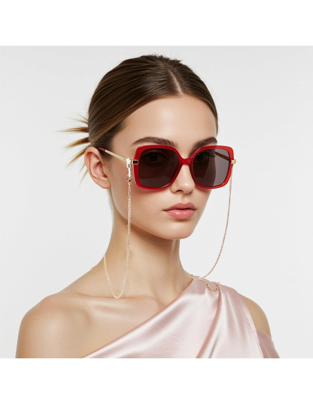 Cadena de Gafas Lusofie 3 Pcs con 6 Conectores Ajustables Cadena de Gafas Lusofie 3 Pcs con 6 Conectores Ajustables