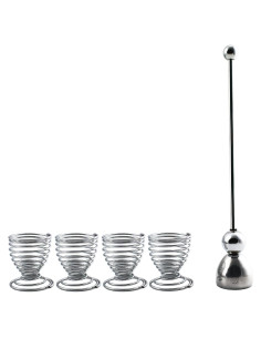 Set de 4 Soportes para Huevos + Abridor Acero Inoxidable NEWLINE NY