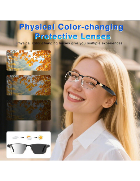 Gafas Inteligentes de Traducción OICIIDO con Bluetooth y Lentes que Cambian de Color Gafas Inteligentes de Traducción OICIIDO con Bluetooth y Lentes que Cambian de Color